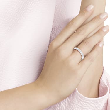 Stone 戒指, 白色, 镀铑 - Swarovski, 5402437