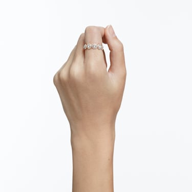 Angelic 戒指, 圆形切割, 密镶, 白色, 镀玫瑰金色调 - Swarovski, 5441192