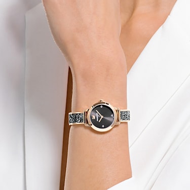 Cosmic Rock 腕表, 瑞士制造, 金属手链, 灰色, 香槟金色调润饰 - Swarovski, 5466205