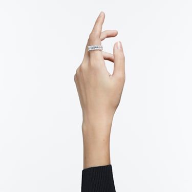 Vittore 戒指, 矩形切割, 白色, 镀铑 - Swarovski, 5562129