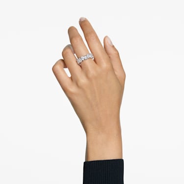 Vittore 戒指, 水滴切割, 白色, 镀铑 - Swarovski, 5563966