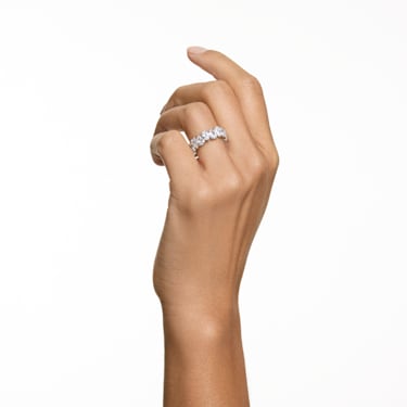 Vittore 戒指, 水滴切割, 白色, 镀铑 - Swarovski, 5572824