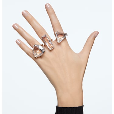 Mesmera 个性戒指, 套装 (3), 混合切割, 白色, 镀铑 - Swarovski, 5610384