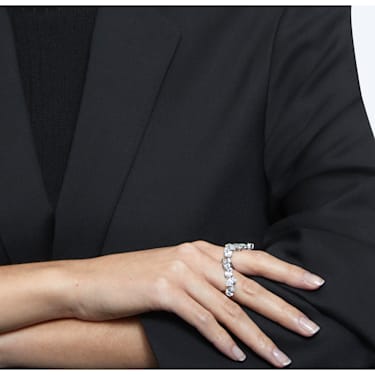 Millenia 戒指, 套装 (2), 白色, 镀铑 - Swarovski, 5610737