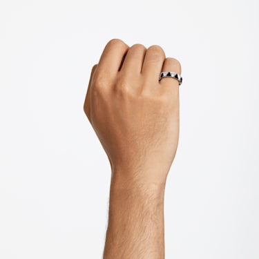 Ortyx 个性戒指, 三角形切割, 黑色, 镀铑 - Swarovski, 5620674