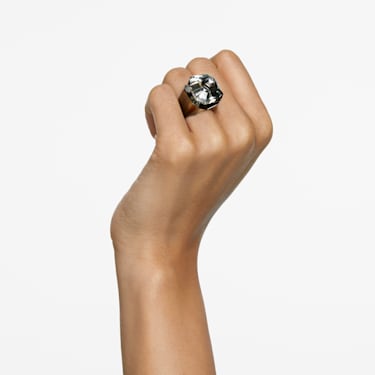 Numina 个性戒指, 八角形切割, 灰色, 镀金色调 - Swarovski, 5620757