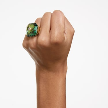 Numina 个性戒指, 八角形切割, 绿色, 镀金色调 - Swarovski, 5620762