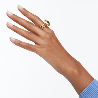 Lucent 戒指, 磁扣, 黄色, 镀金色调 - Swarovski, 5623776