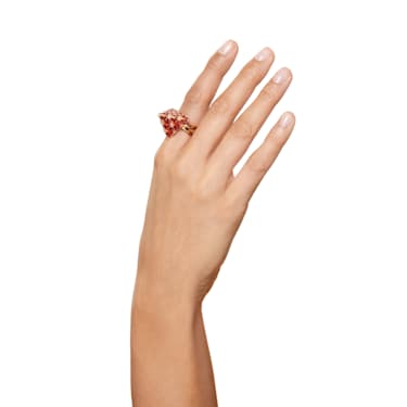 Curiosa 个性戒指, 三角形切割, 红色, 镀金色调 - Swarovski, 5630289
