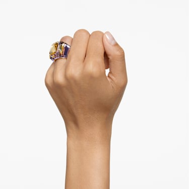 Chroma 个性戒指, 紫色, 镀金色调 - Swarovski, 5630320