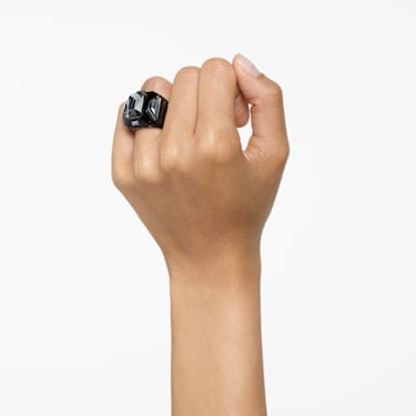 Chroma 个性戒指, 黑色, 镀钌 - Swarovski, 5630324