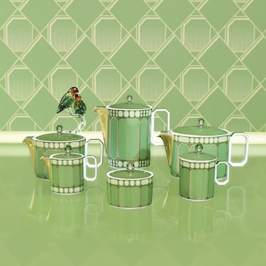 Signum 茶壶, 瓷器, 大号, 绿色 - Swarovski, 5635538