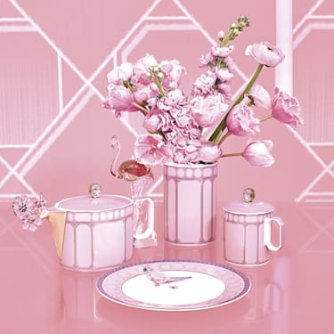 Signum 茶壶, 瓷器, 小号, 粉红色 - Swarovski, 5635566