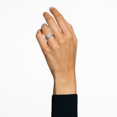 Constella 个性戒指, 圆形切割, 密镶, 白色, 镀铑 - Swarovski, 5636267