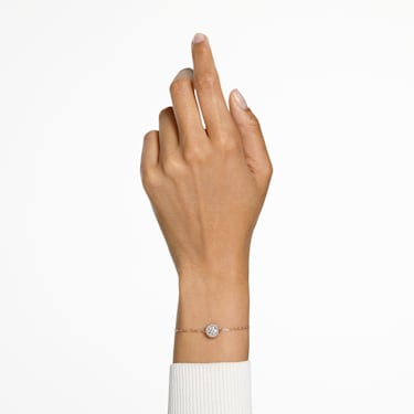 Constella 手链, 圆形切割, 白色, 镀玫瑰金色调 - Swarovski, 5636273