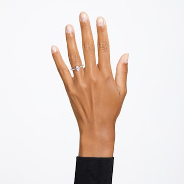 Millenia 个性戒指, 梨形切割，密镶, 白色, 镀铑 - Swarovski, 5638776