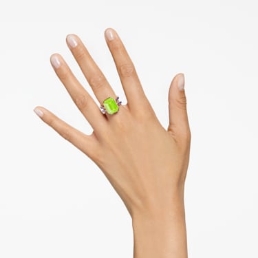 Orbita 戒指, 八角形切割, 彩色, 镀金色调 - Swarovski, 5640248