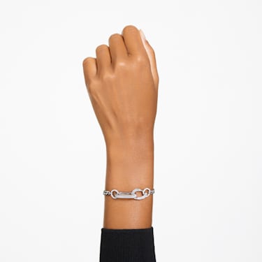 Dextera 手链, 密鑲, 混合連結, 白色, 镀铑 - Swarovski, 5642597