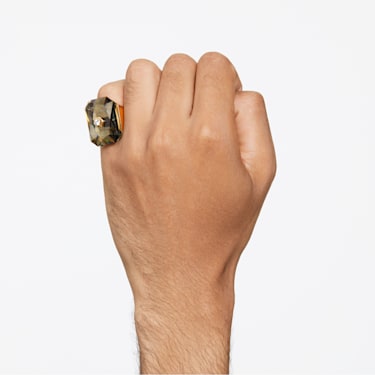 Numina 个性戒指, 八角形切割, 灰色, 镀金色调 - Swarovski, 5648233