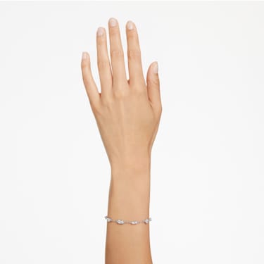 Mesmera 手链, 混合切割、散点设计, 白色, 镀铑 - Swarovski, 5661530