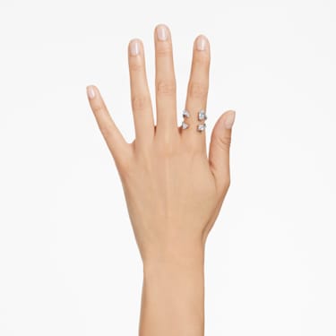 Mesmera 开口戒指, 混合切割, 白色, 银色润饰 - Swarovski, 5661704