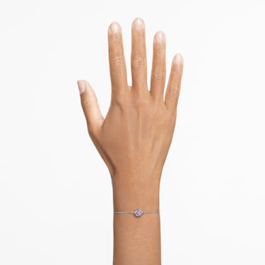 Stilla 手链, 圆形切割, 紫色, 镀铑 - Swarovski, 5662916