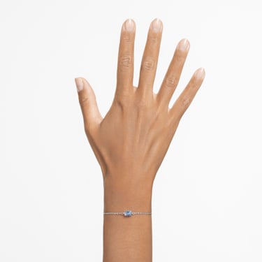 Stilla 手链, 矩形切割, 蓝色, 镀铑 - Swarovski, 5662917