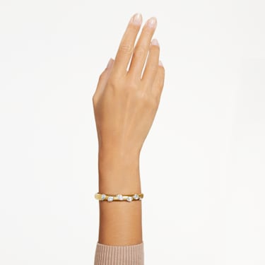 Dextera 手镯, 混合切割, 白色, 镀金色调 - Swarovski, 5663260