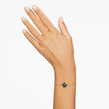 Idyllia 手链, 混合切割, 幸运草, 绿色, 镀金色调 - Swarovski, 5666585