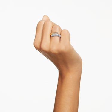 Dextera 戒指, 白色, 镀金色调 - Swarovski, 5668812