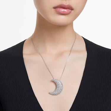 Luna 链坠, 月亮, 白色, 镀铑 - Swarovski, 5674895