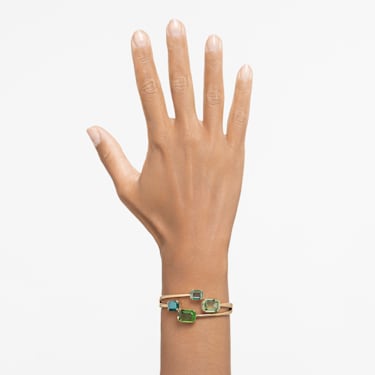 Millenia 手镯, 八角形切割, 绿色, 镀金色调 - Swarovski, 5674994