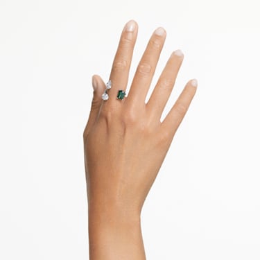 Mesmera 开口戒指, 混合切割, 绿色, 银色润饰 - Swarovski, 5676970