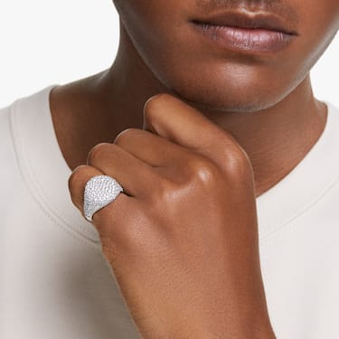 Meteora 个性戒指, 白色, 镀铑 - Swarovski, 5684247