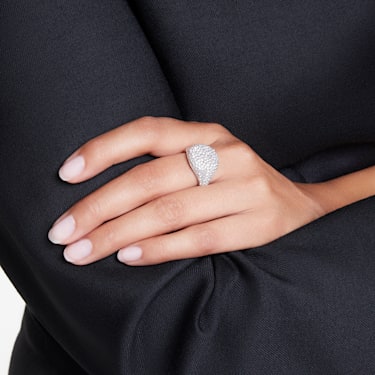 Meteora 个性戒指, 白色, 镀铑 - Swarovski, 5684248