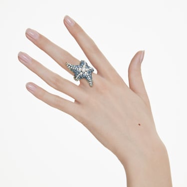 Idyllia 个性戒指, 仿水晶珍珠, 海星, 彩色, 镀金色调 - Swarovski, 5686461