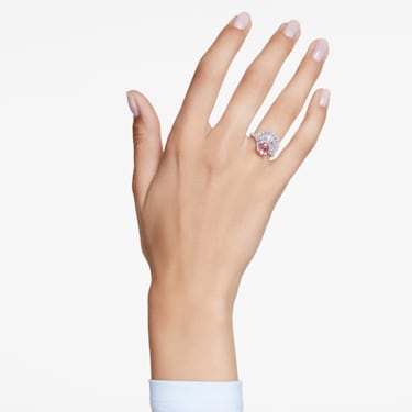 Idyllia 个性戒指, 混合切割, 贝壳, 粉红色, 镀铑 - Swarovski, 5687611