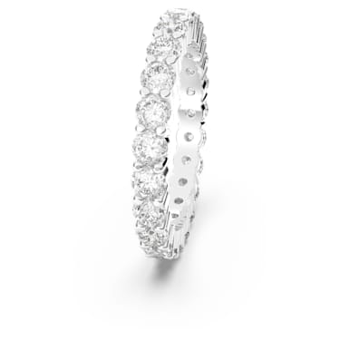 【此沙同款】Vittore XL 戒指, 圆形切割, 白色, 镀铑 - Swarovski, 5237742