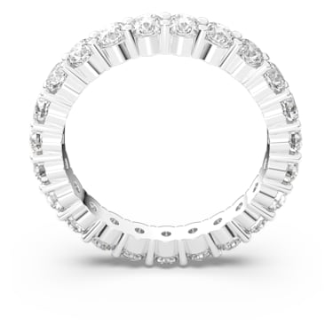 【此沙同款】Vittore XL 戒指, 圆形切割, 白色, 镀铑 - Swarovski, 5237742