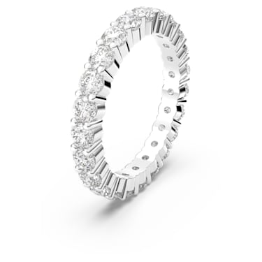 Vittore XL 戒指, 圆形切割, 白色, 镀铑 - Swarovski, 5257479
