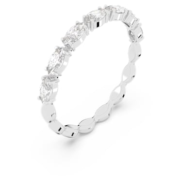 Vittore 戒指, 榄尖形切割, 白色, 镀铑 - Swarovski, 5366570