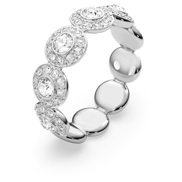 Angelic 戒指, 圆形切割, 密镶, 白色, 镀铑 - Swarovski, 5410290