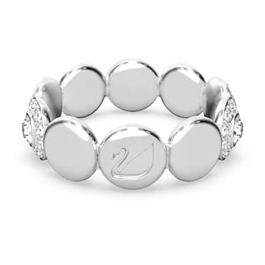 Angelic 戒指, 圆形切割, 密镶, 白色, 镀铑 - Swarovski, 5410290