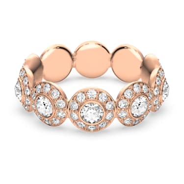 Angelic 戒指, 圆形切割, 密镶, 白色, 镀玫瑰金色调 - Swarovski, 5441192