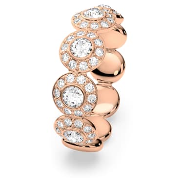 Angelic 戒指, 圆形切割, 密镶, 白色, 镀玫瑰金色调 - Swarovski, 5441199