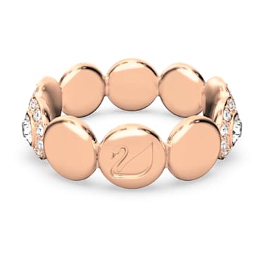 Angelic 戒指, 圆形切割, 密镶, 白色, 镀玫瑰金色调 - Swarovski, 5441199