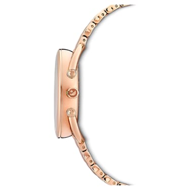 Crystalline Glam 腕表, 瑞士制造, 金属手链, 玫瑰金色调, 玫瑰金色调润饰 - Swarovski, 5452465