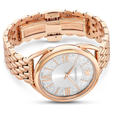 Crystalline Glam 腕表, 瑞士制造, 金属手链, 玫瑰金色调, 玫瑰金色调润饰 - Swarovski, 5452465