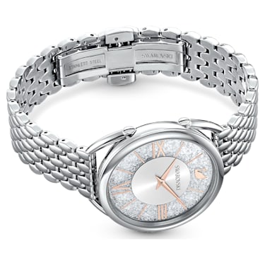 Crystalline Glam 腕表, 瑞士制造, 金属手链, 银色, 不锈钢 - Swarovski, 5455108
