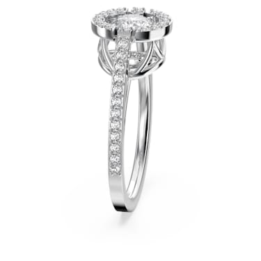 Swarovski Sparkling Dance 戒指, 圆形切割, 白色, 镀铑 - Swarovski, 5482500
